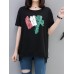 Women Cotton Loose Irregular Hem T-Shirts Women Cotton Loose Irregular Hem T-Shirts