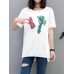 Women Cotton Loose Irregular Hem T-Shirts Women Cotton Loose Irregular Hem T-Shirts