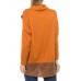 Women Casual Turtle Neck Irregular Hem Long Sleeve Tops