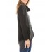 Women Casual Turtle Neck Irregular Hem Long Sleeve Tops