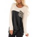 Women Long Sleeve Leopard Print Kink Blouse with Pocket Women Long Sleeve Leopard Print Kink Blouse with Pocket