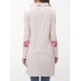 Women Casual Turtleneck Long Sleeve Floral Print Blouse