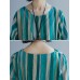 Casual Women Cotton Striped Long Sleeve Shirt Blouse