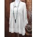 Women Autumn Round Neck Long Sleeve Patchwork Hem Blouse