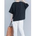 Women Polka Dot Print O-neck Short Sleeve Blouse Women Polka Dot Print O-neck Short Sleeve Blouse