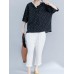 Women Polka Dot Print O-neck Short Sleeve Blouse Women Polka Dot Print O-neck Short Sleeve Blouse