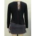 Casual Women Print Irregular Hem Long Sleeve Blouse