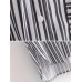 Casual Women Striped Long Sleeve Irregular Hem Pocket Blouse