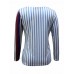 Casual Women Striped Patchwork Crew Neck Long Sleeve Blouse