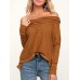 Women Casual Solid Color Long Sleeve knitted Tops