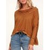 Women Casual Solid Color Long Sleeve knitted Tops