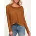 Women Casual Solid Color Long Sleeve knitted Tops