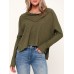 Women Casual Solid Color Long Sleeve knitted Tops