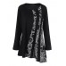 Women Vintage Print Patchwork Long Sleeve T-Shirts