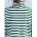 Casual Women Long Sleeve Striped Turtleneck Cotton T-shirt