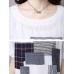 Casual Women Cotton Linen Short Sleeve O-Neck Tops