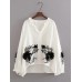 Floral Embroidery V-neck Casual Blouse