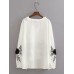 Floral Embroidery V-neck Casual Blouse