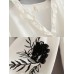 Floral Embroidery V-neck Casual Blouse