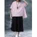 Women Striped O-neck Loose Casual Blouse