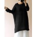 Celmia Women Vintage Cotton Linen Long Sleeve Loose Blouse