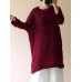 Celmia Women Vintage Cotton Linen Long Sleeve Loose Blouse