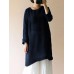 Celmia Women Vintage Cotton Linen Long Sleeve Loose Blouse