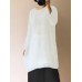Celmia Women Vintage Cotton Linen Long Sleeve Loose Blouse