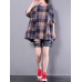 Casual Loose Plaid Long Sleeve Women Pleated Blouse