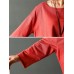 Casual Women Solid Color Scoop Neck Tassel Loose Blouse