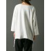 Casual Women Solid Color Scoop Neck Tassel Loose Blouse