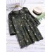 Women Floral Print Pleated Three Quarter Sleeve Blouse