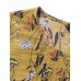 Women Floral Print Pleated Three Quarter Sleeve Blouse