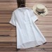 Floral Embroidery V Neck Short Sleeve Irregular Blouse