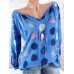 Casual Women Dots Printed Adjustable Long Sleeve Blouse