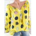 Casual Women Dots Printed Adjustable Long Sleeve Blouse