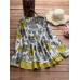Vintage Long Sleeve Floral Print V-neck Patchwork Blouse
