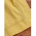 Women Short Sleeve Crew Neck Side Split Hem Cotton Blouse