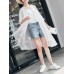 Women Casual Breathable 3/4 Sleeve Striped Shirts
