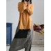 Women Retro Long Sleeve Loose Split Linen Cotton Baggy Blouse