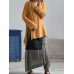Women Retro Long Sleeve Loose Split Linen Cotton Baggy Blouse