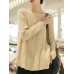 Women Casual Crew Neck Long Sleeve Solid Blouse Women Casual Crew Neck Long Sleeve Solid Blouse