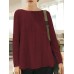 Women Casual Crew Neck Long Sleeve Solid Blouse Women Casual Crew Neck Long Sleeve Solid Blouse