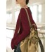 Women Casual Crew Neck Long Sleeve Solid Blouse Women Casual Crew Neck Long Sleeve Solid Blouse