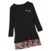 Casual Women Long Sleeve O-Neck Layer Floral Patchwork Dress