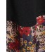 Casual Women Long Sleeve O-Neck Layer Floral Patchwork Dress