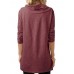 Women Pure Color Buttons Turtleneck Long Sleeve Blouse Women Pure Color Buttons Turtleneck Long Sleeve Blouse