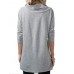 Women Pure Color Buttons Turtleneck Long Sleeve Blouse Women Pure Color Buttons Turtleneck Long Sleeve Blouse