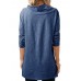 Women Pure Color Buttons Turtleneck Long Sleeve Blouse Women Pure Color Buttons Turtleneck Long Sleeve Blouse