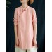 Vintage Button Stand Collar Long Sleeve Chinese Style Cotton Blouse